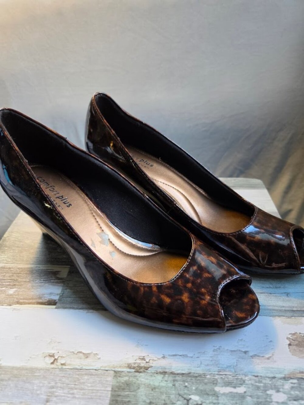 Comfort Plus by Predictions Wedge Animal Leopard Print Slip On Shoes Women 7.5